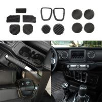 yonggax Car Interior Decoration Cover Trim Kits for Jeep Wrangler JL 2018 2019 Gladiator 2020 2021 2022 Accesories Soft Carbon Fiber