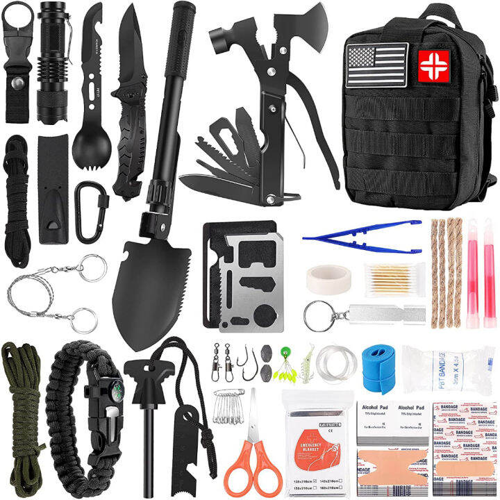 Emergency Survival Kit And First Aid Kit, 142Pcs Professional Survival ...