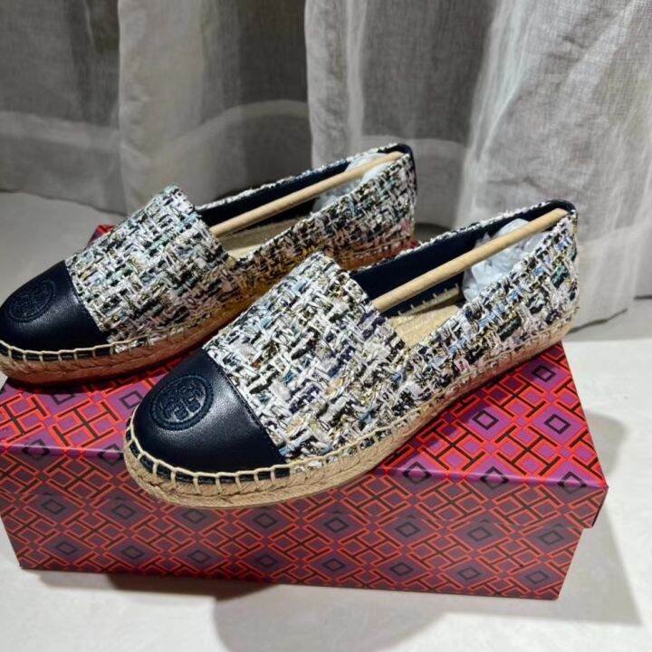 2023-new-tory-burch-three-colors-sheep-leather-cloth-top-patchwork-fisherman-shoes-casual-flats