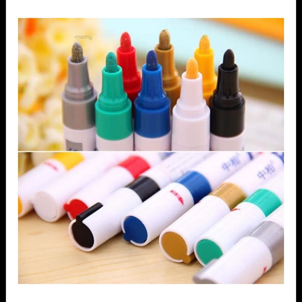 12 Colors White Waterproof Rubber Permanent Paint Marker Pen Car