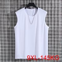 hot【DT】 145Kg mens sports sleeveless T-shirt Bust 145cm large size round neck loose new 5XL 6XL 7XL 8XL 9XL