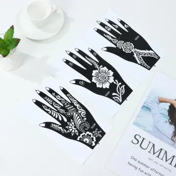 30 Sheets Henna Tattoo Kit Stencil Glitter Temporary Tattoo Templates  Indian Henna Tattoo Sticker Kit For Body Hand Painting(1)