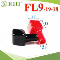 FL9-19-18 ยางหุ้มขั้วต่อแบตเตอรี่ แบบสี่เหลี่ยม สายไฟโตนอก 9mm. แพคคู่ สีแดง-ดำ รุ่น RHI-FL9-19-18