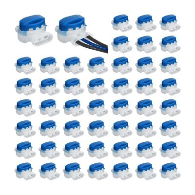 50 Pcs Electrical IDC 314-BOX Pigtail 3 Wire Connectors Self-Stripping Moisture-Resistant Pigtail Connectors Fiber Optic Tool 3 Way Wire Connector