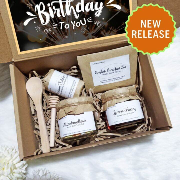 Tableya Marshmalllows Tea Lemon Honey Combo Curated Gift Box: Birthday 