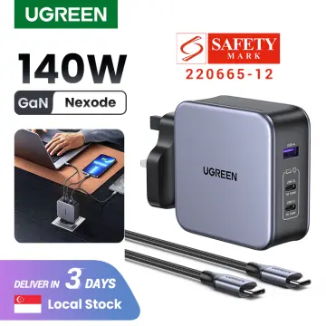 UGREEN Nexode 140W USB C Charger, 3-Port PD 3.1 GaN Laptop Charger  Compatible with MacBook Pro 16, MacBook Air, Dell XPS, iPad Pro, iPhone  14/13 Series, Galaxy, Steam Deck 