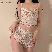 【jw】◆┇♧  Strawberry Pajama Sets Bandage 2 Pieces Sleepwear Fashion Soft Students Ulzzang Design