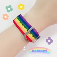 Fashion Rainbow Bracelet Girl Boy Ladies Rainbow Wristband Bracelet Cotton Linen Adjustable Couple Jewelry Friendship Jewelry