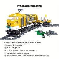 รางรถไฟไอน้ำของเล่นทางวิศวกรรมสำหรับบล็อกตัวต่อรถ RC ของเล่นสำหรับเด็กของขวัญสำหรับเด็กชุดรถไฟทางเทคนิค