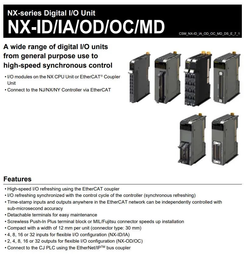New and Original Omron Digital Input Unit NX-ID5142-1 NX-ID5142-5