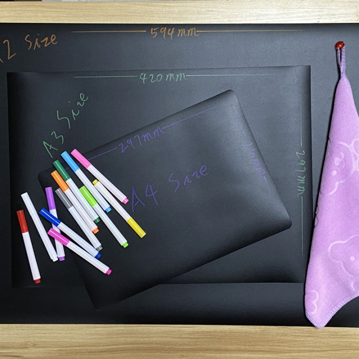 a4-size-small-chalkboards-chalk-board-children-blackboard-magnetic-menu-whiteboard-black-stickers-dust-free-chalk