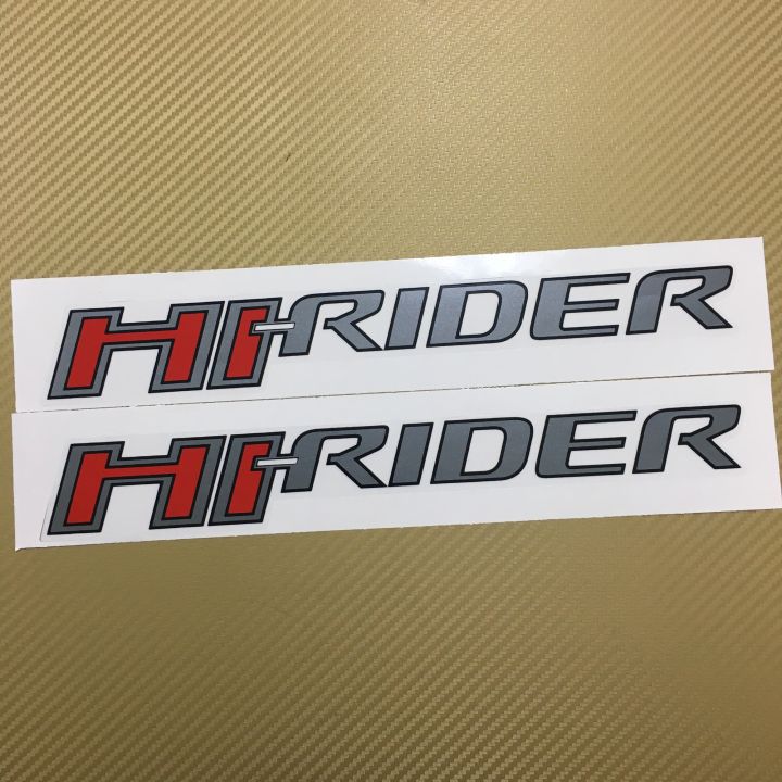สติ๊กเกอร์ Hi-RIDER ติดข้างท้ายกระบะ  FORD RANIGER ปี 2016 สีเทาเข้ม ราคาต่อคู่