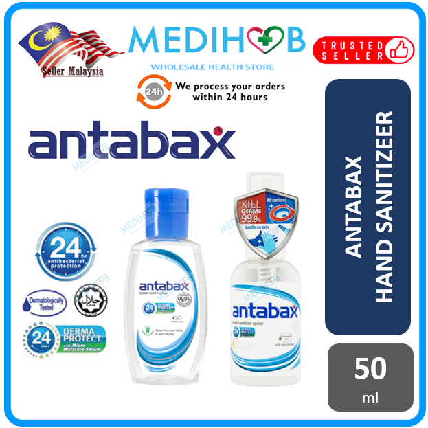 ANTABAX HAND SANITIZER SPRAY EXP 8/2023/GEL 50 ML (READY STOCK NOW
