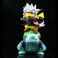 ฟิกเกอร์อนิเมะ Pokemon Pikachu Cos Naruto Uchiha Obito Madara Sasuke โมเดล Namikaze Minato ของเล่นตกแต่งตุ๊กตา PVC สำหรับเด็ก