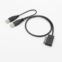 USB2.0เป็น6 + 7 13Pin Slimline บางสายเคเบิ้ล SATA กับภายนอก USB 2.0แหล่งจ่ายไฟสำหรับแล็ปท็อป CD-ROM DVD-ROM ตัวแปลงอะแดปเตอร์ ODD