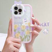 [Chaoke digital branch] โบว์การ์ตูนน่ารักดอกไม้เคสโทรศัพท์หมีซิลิโคนป้องกันการตกสำหรับ Iphone 11 12 13 Pro Max 14 Plus Xr X Xs 7 8เคสโทรศัพท์