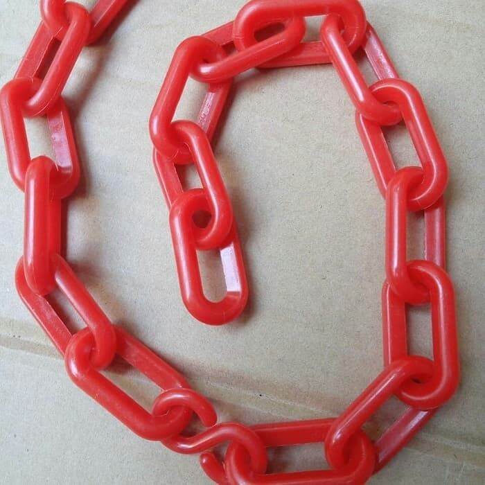 akj - 1 Meter Rantai Plastik Pvc 8 mm Penghubung Traffic Cone Rantai ...