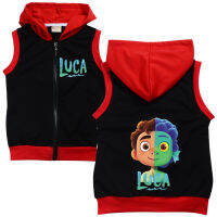 LUCA ชายหญิง Sunmer Hooded Waistcoat ซิปผ้าฝ้ายการ์ตูนลำลองพิมพ์เสื้อผ้าเด็กเสื้อผ้า8689