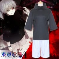 Anime Tokyo Ghoul Kaneki Ken Cosplay Costume Wig Mask Tops Shorts Men Women Halloween Party Outfit