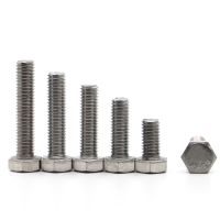 A2 - 70 304 Stainless Steel Bolts M3 M4 M5 M6 M8 M10 M12  Metric Full Thread External Hex Hexagon Head Screws DIN933 Fasteners