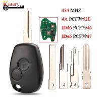 Kutery Remote Car Key For Renault Megan Clio Kangoo Logan Sandero Duster 2Buttons 433Mhz ID464A Chip PCF7946 PCF7947 PCF7952E