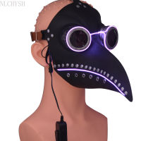 2021New LED Plague Doctor Mask Death Latex Twinkle Steam Punks Halloween Cosplay Steampunks Flash Masks