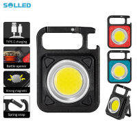 SOLLED Cob Mini พวงกุญแจไฟฉาย 800 Lumens 3 โหมด Usb ชาร์จ Super Bright โคมไฟที่เปิดขวดโคมไฟ+กล่องเก็บ