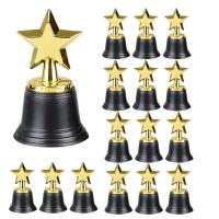 16PCS Kids Plastic Trophies,Golden Colored Award Trophy for Football,Soccer,Baseball,Carnival Prize,Party Gift