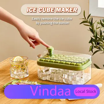 One-button Press Type Ice Mold Box, Kitchen 64 Grid Ice Cube Maker