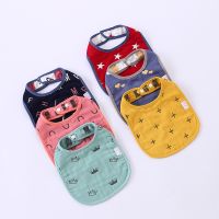 【CC】 5Pcs/Set Baby Bibs Boy Feeding Apron Cartoon Saliva Toddler Infant Dinner Burp Cloths Newborn Accessorries Bandanas