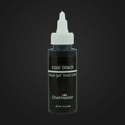 สีเจล สีดำขวด 65กรัม / Chefmaster Color Coal Black Liqua-Gel 2.3oz/(5006)