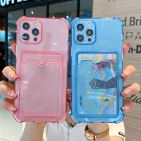 Card Bag Holder Transparent Phone Case For Xiaomi Redmi Note 10 Pro 10S 11 8 9 9s 9A 9C Mi POCO X3 Pro Soft Corners Bumper Cover