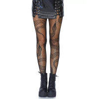 Net celebrity ing new Flame snake skull spider web hollowed out fishnet socks pure white stockings sexy black silk