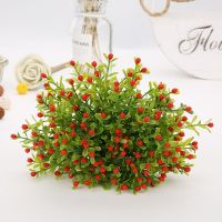 Artificial Milan Flowers Bouquet Party Wedding Fake Plant Home Holiday Christmas Decorations Artificial Plants For Decoration