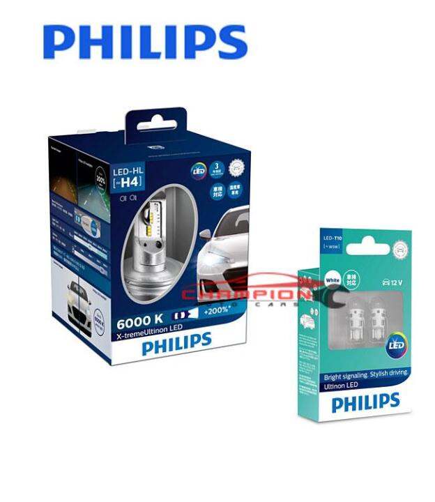 philips-หลอดไฟหน้ารถยนต์-x-treme-ultinon-led-6000k-h4-200-t10-led-6000k