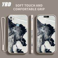 เคสโทรศัพท์สไตล์ภาพวาดสีน้ำมัน YBD สำหรับ OPPO A53 A33 A32 วัสดุซิลิโคนบางเป็นพิเศษ A32มีลวดลายด้านข้างและสายคล้อง