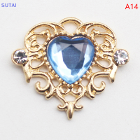 ?【Lowest price】SUTAI กระดุมพลอยเทียมรูปหัวใจแบบแบนขนาด21x25มม. สำหรับตกแต่งเสื้อผ้างานประดิษฐ์ทำมือที่คาดผมตกแต่งงานแต่งงาน5ชิ้น