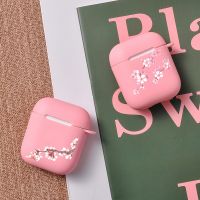 ☒☄ Clear Flower Cherry Blossom Rose Floral Case For Airpods 1 2 Silicon Wireless Bluetooth Earphone For Air Pods Cases Pink Sand