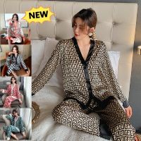 2021 Spring Women Two-piece Satin Pajamas Nightwear Set V-neck Top and Pants Ladies Homewear Lounge Wear Sexy Pjs