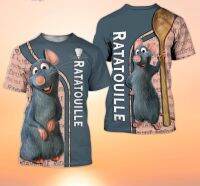 2023 newremy Ratatouille Cream Steel Blue SIGNATURE patterns เสื้อยืด3D ลายการ์ตูนดิสนีย์