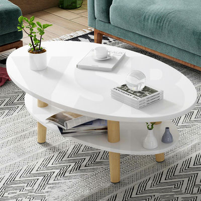 Lehome โต๊ะรับแขกมมินิมอลสีขาว โต๊ะกาแฟ โต๊ะห้องนั่งเล่น โต๊ะกลางห้องนั่งเล่น ผลิตจากไม้คุณภาพดีแข็งแรง ขนาด50x100x43cm FU-01-00084