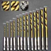 2pcs 1.5mm-6.5mm Drill Bit Set Titanium Coated HSS High Speed Steel Hex Shank Quick Change Drills Drivers