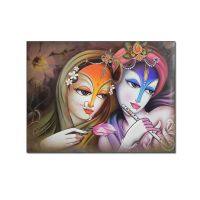 โปสเตอร์เทพเจ้าฮินดูสวยงาม Radha Krishna โปสเตอร์ทางศาสนาที่ทันสมัยผ้าใบวาดภาพโปสเตอร์ศิลปะผนังผ้าใบวาดภาพโปสเตอร์ศิลปะผนังสำหรับตกแต่งห้องนั่งเล่นห้องนอน8X10นิ้ว (20X26ซม.) Unframe