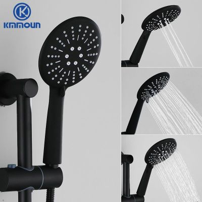Black Shower Set ABS Hand Shower Head Handheld Spray Water Saving Shower Hose Bracket  by Hs2023
