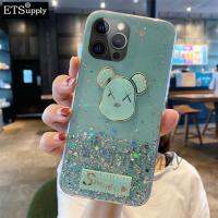 เคสโทรศัพท์ Iphone 15 Pro ฝาหลังรูปการ์ตูนหมีเรืองแสงซิลิโคนนิ่มรูปดาวดวงจันทร์เป็นประกาย Iphone 15Pro สูงสุด15Plus