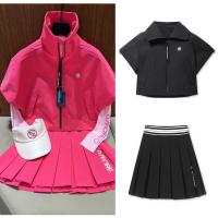 G4 summer new golf suit ladies all-match sports high waist pleated skirt zipper stand collar bat short sleeves FootJoy PING1 W.ANGLE ANEW✽