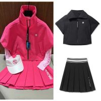 G4 summer new golf suit ladies all-match sports high waist pleated skirt zipper stand collar bat short sleeves Malbon Le Coq Master Bunny Mizuno❆✉◎