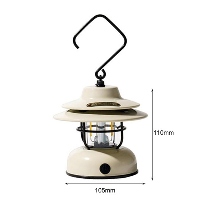 โคมไฟเต็นท์-led-แบบพกพา-โคมไฟกลางแจ้ง-ipx3วินเทจกันน้ำอุปกรณ์2ชิ้นสำหรับเดินป่าตกปลาท่องเที่ยว