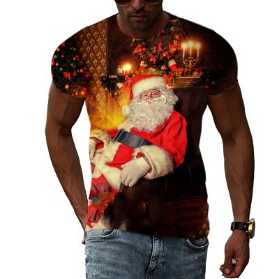 New Trend Creativity Christmas Day graphic t shirts Summer Fashion 3D Print Casual short sleeve t-shirts Hip Hop Mens t-shirt