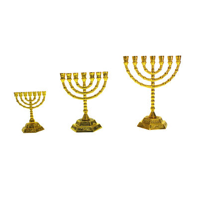 Jewish Menorah Candle-Holders Religions Candela Hanukkah Candlesticks 7 nch